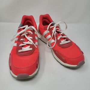 Adidas Red Sneakers with White Stripes